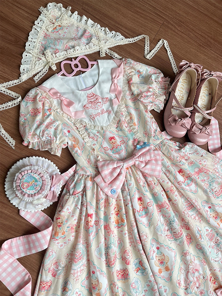 Sheep Party Emboridy Collar Dress