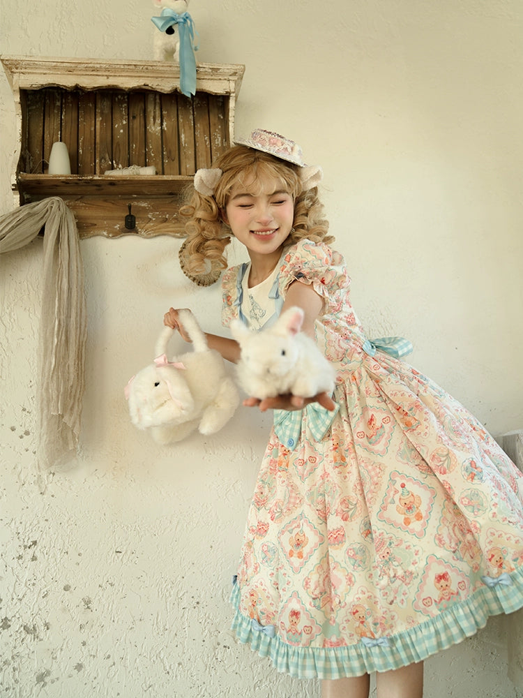 Sheep Party Emboridy Collar Dress