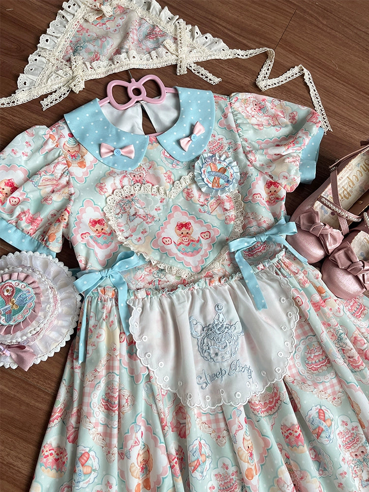 Sheep Party Peter Pan Collar Dress