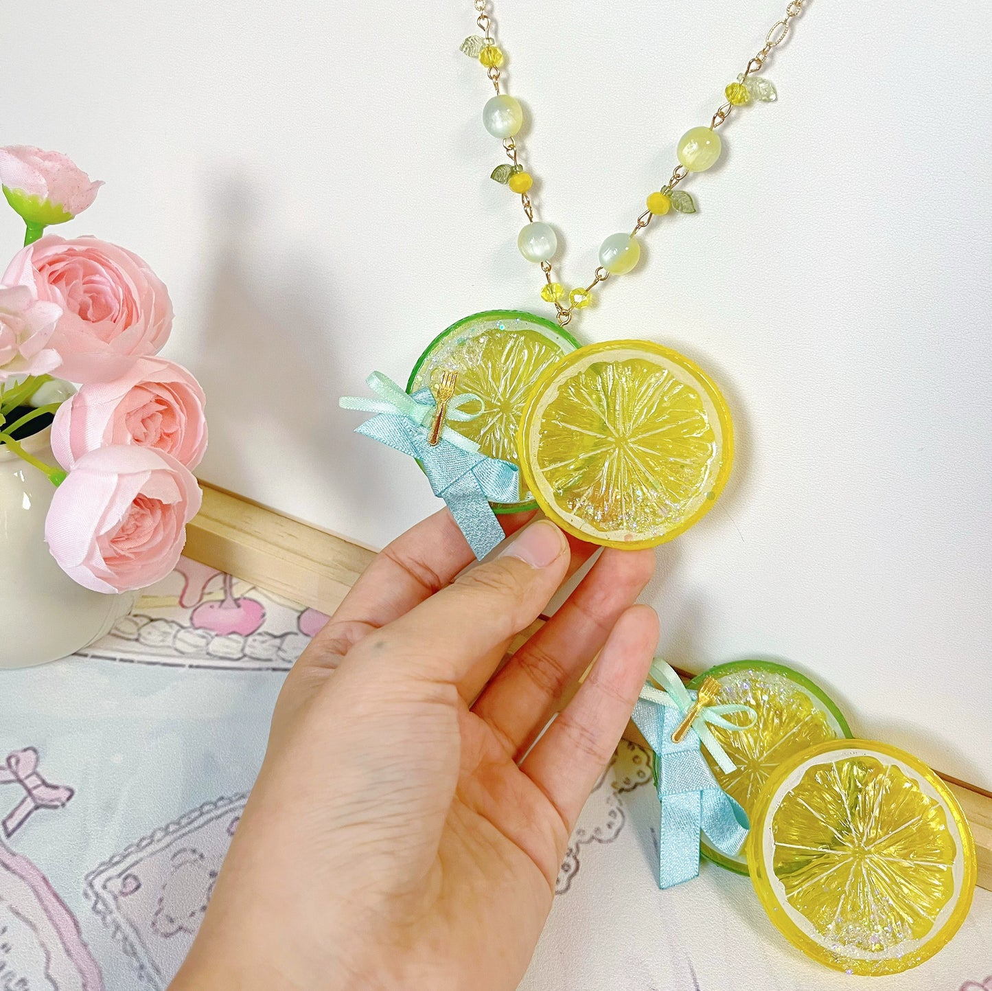 Lemon Necklace/Hairclip