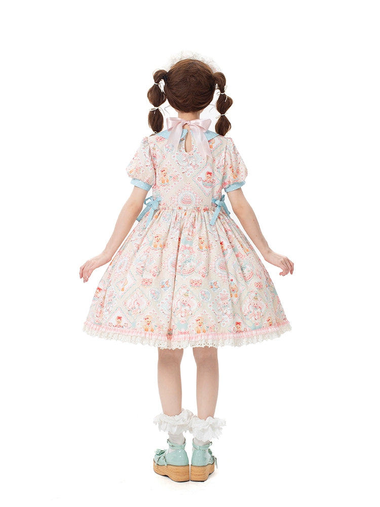 Sheep Party Peter Pan Collar Dress