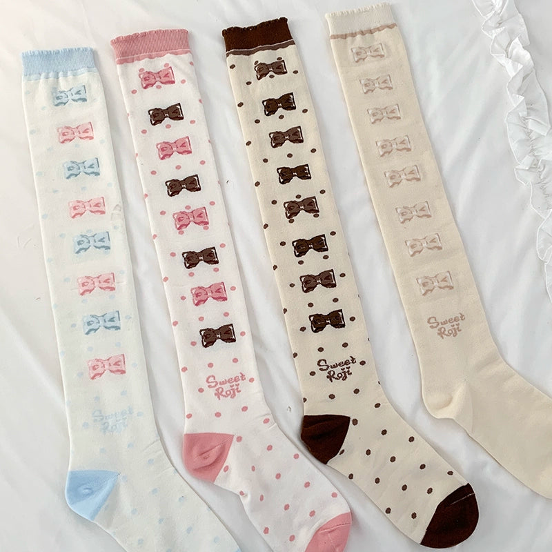 Polka Dot Rosette Socks