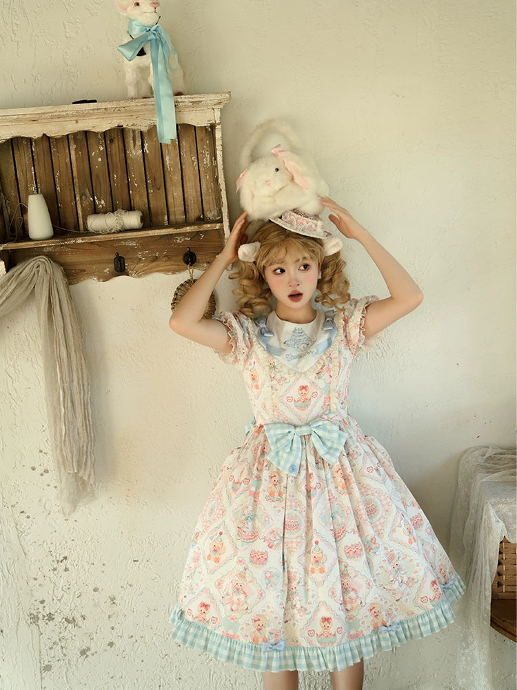 Sheep Party Emboridy Collar Dress