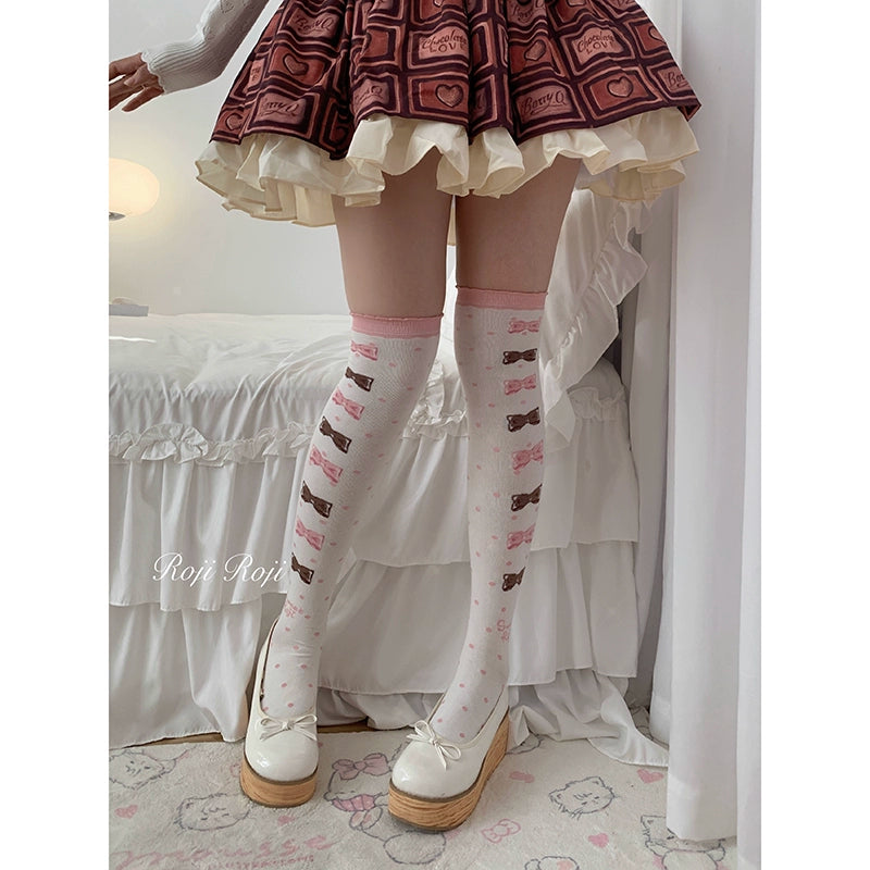 Polka Dot Rosette Socks