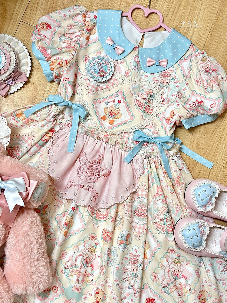 Sheep Party Peter Pan Collar Dress