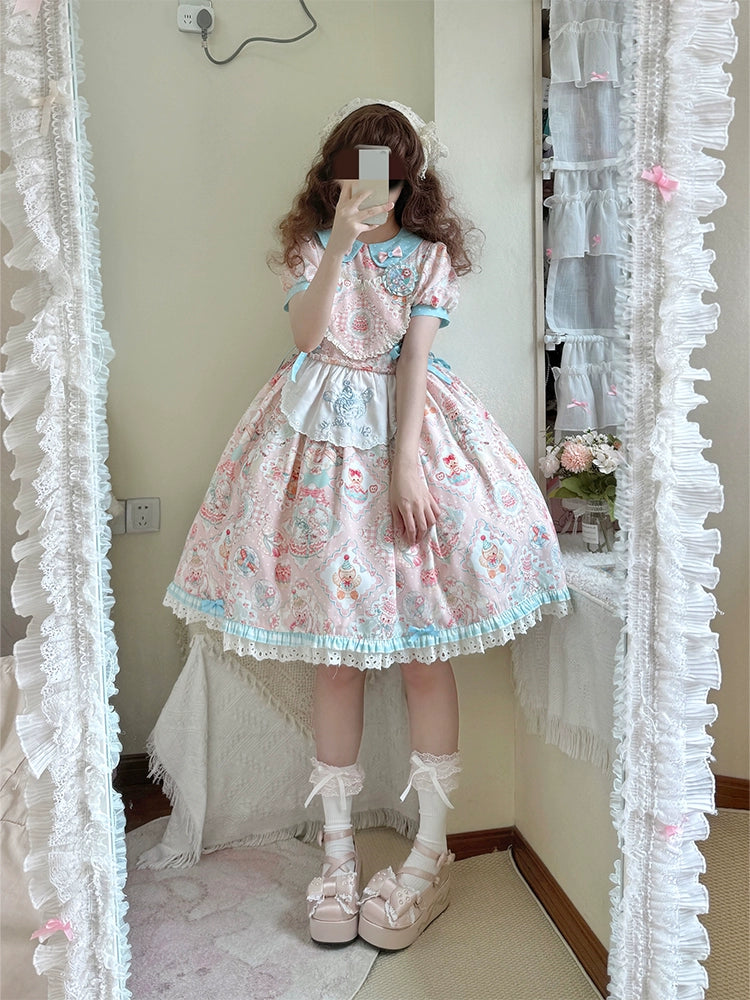 Sheep Party Peter Pan Collar Dress