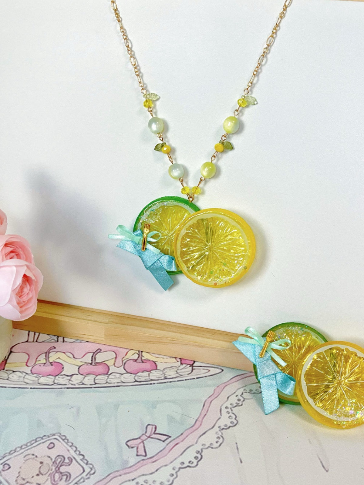 Lemon Necklace/Hairclip