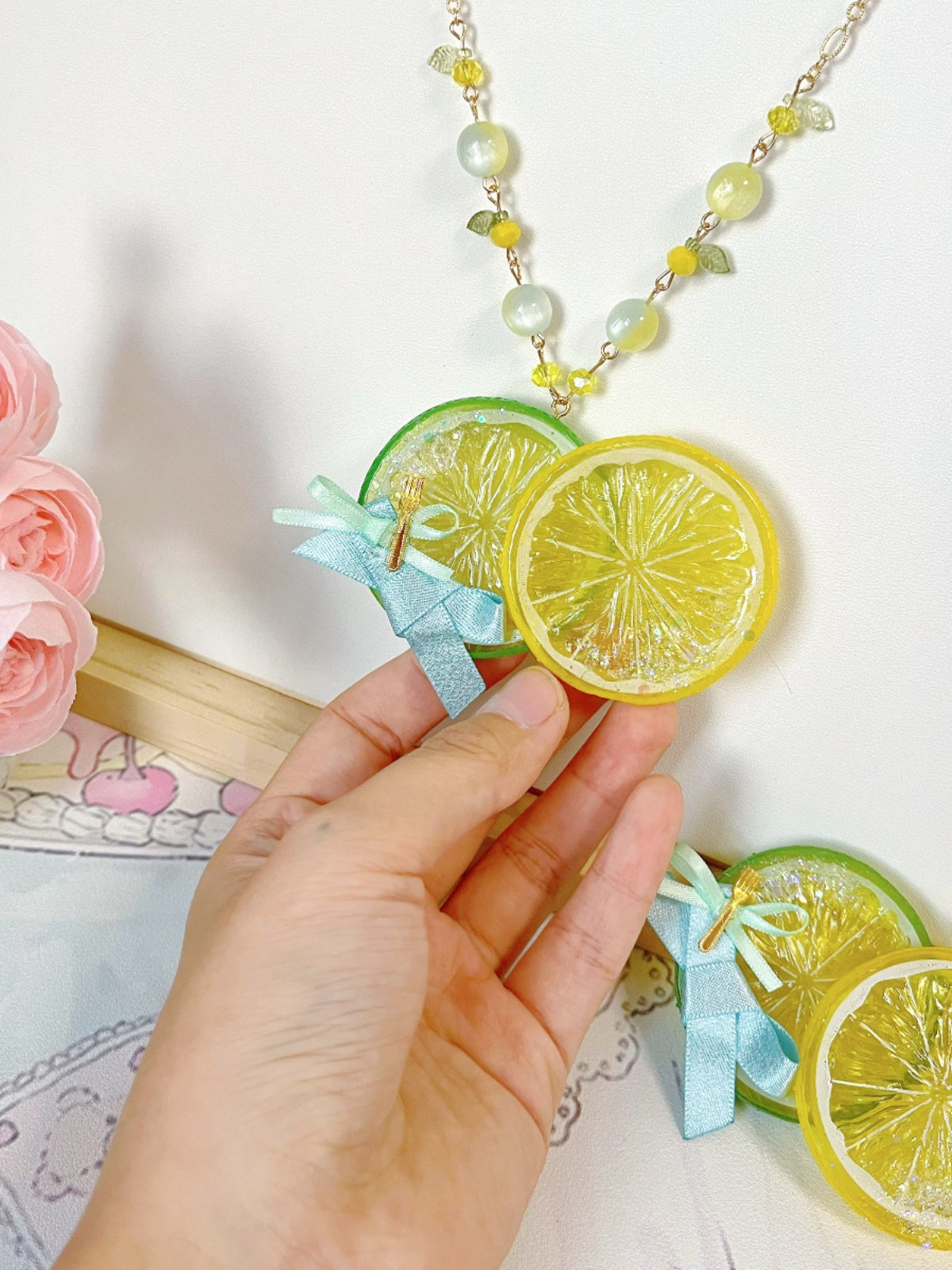 Lemon Necklace/Hairclip