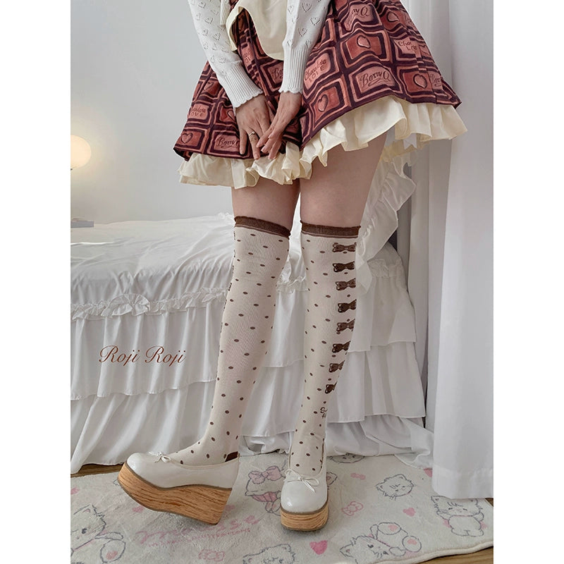 Polka Dot Rosette Socks