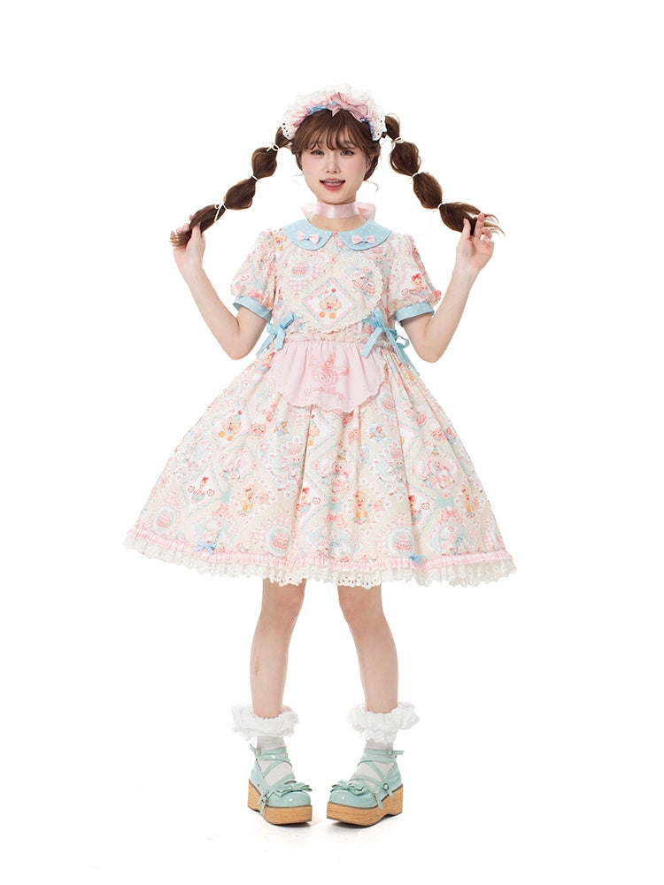 Sheep Party Peter Pan Collar Dress