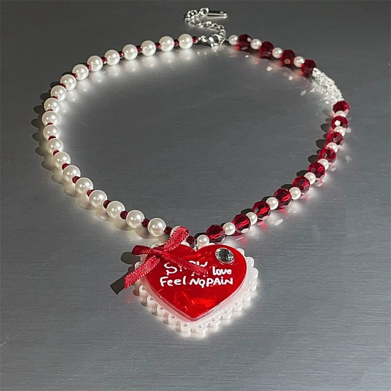 Sweet Heart Pearl Necklace