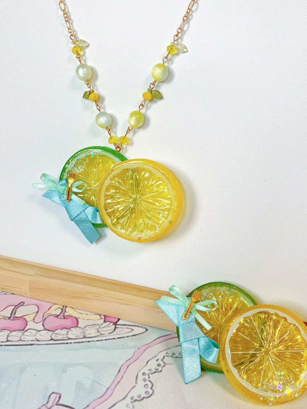 Lemon Necklace/Hairclip