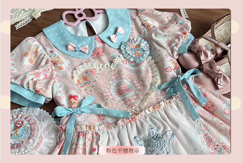 Sheep Party Peter Pan Collar Dress