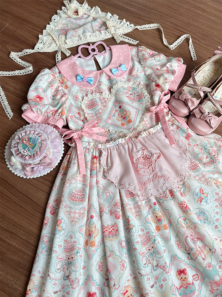 Sheep Party Peter Pan Collar Dress