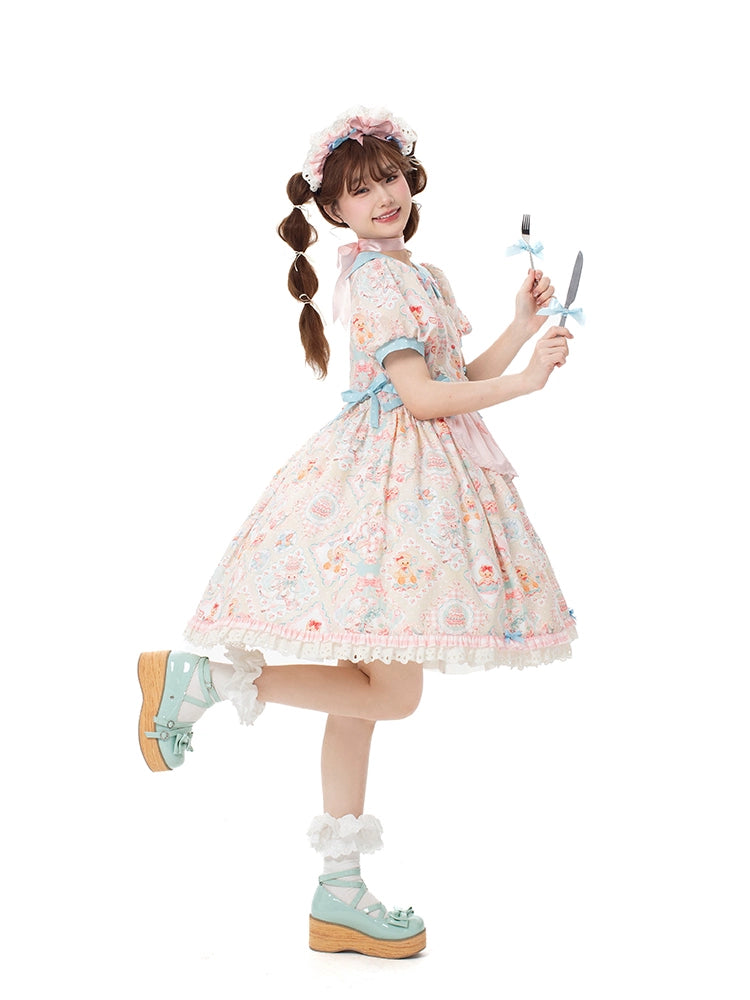 Sheep Party Peter Pan Collar Dress