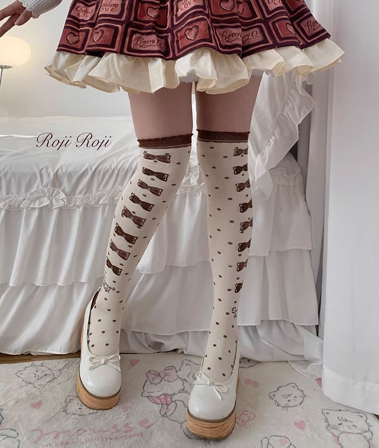 Polka Dot Rosette Socks