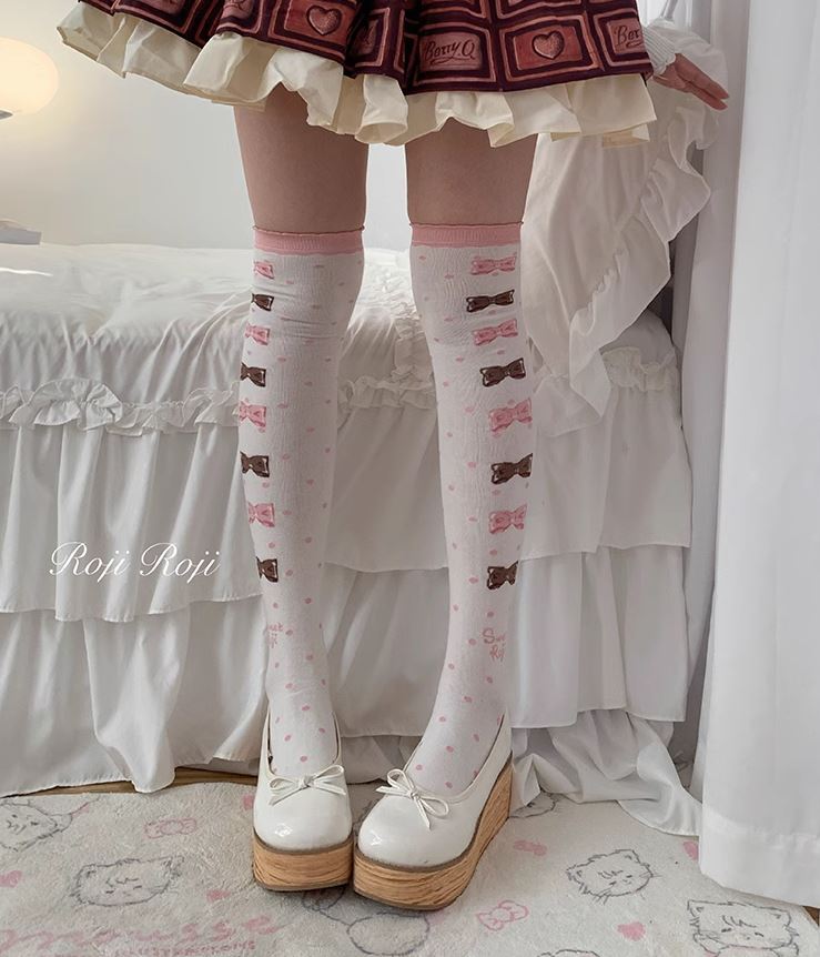 Polka Dot Rosette Socks