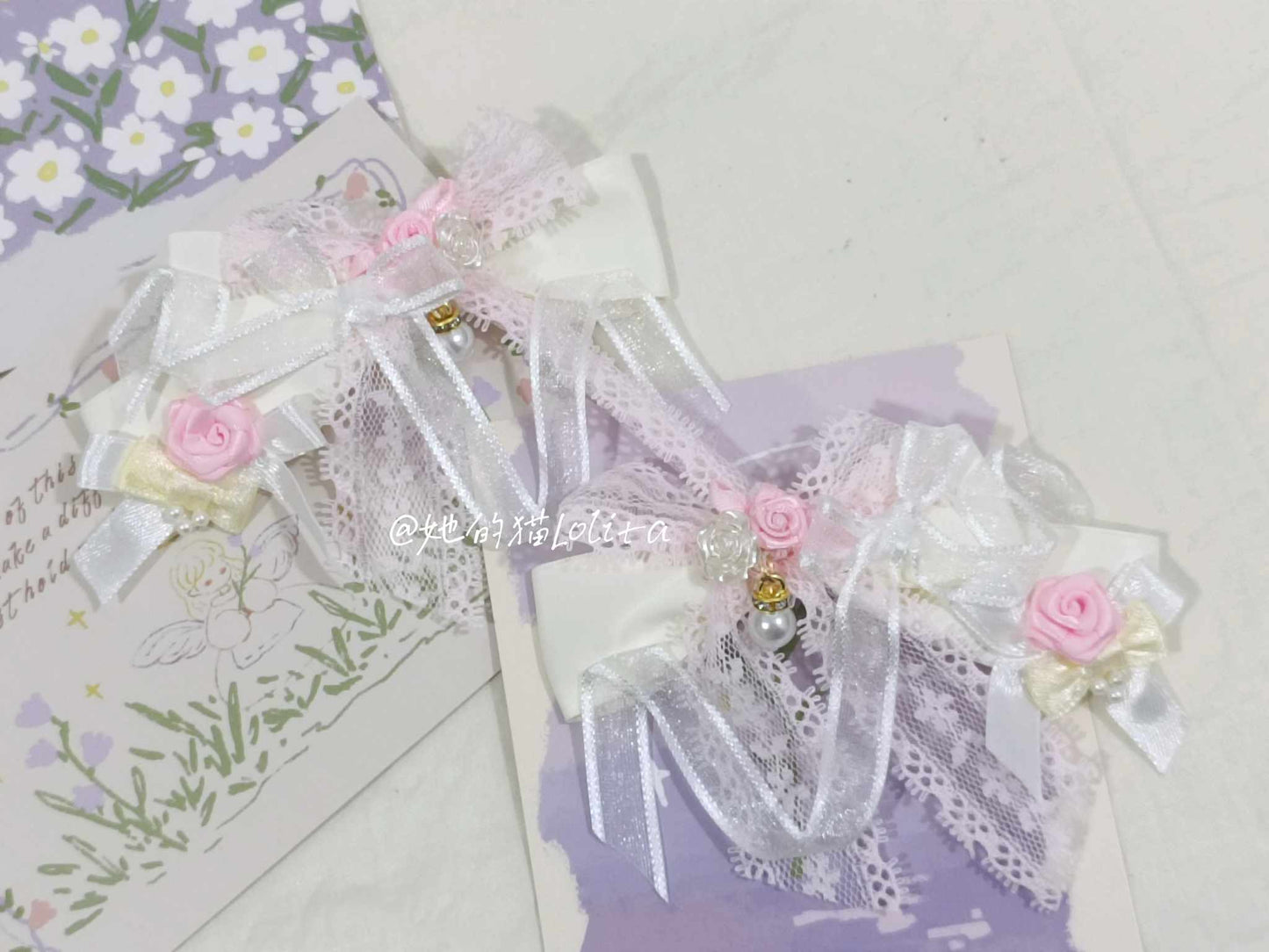 Rose Ribbon Hairclip