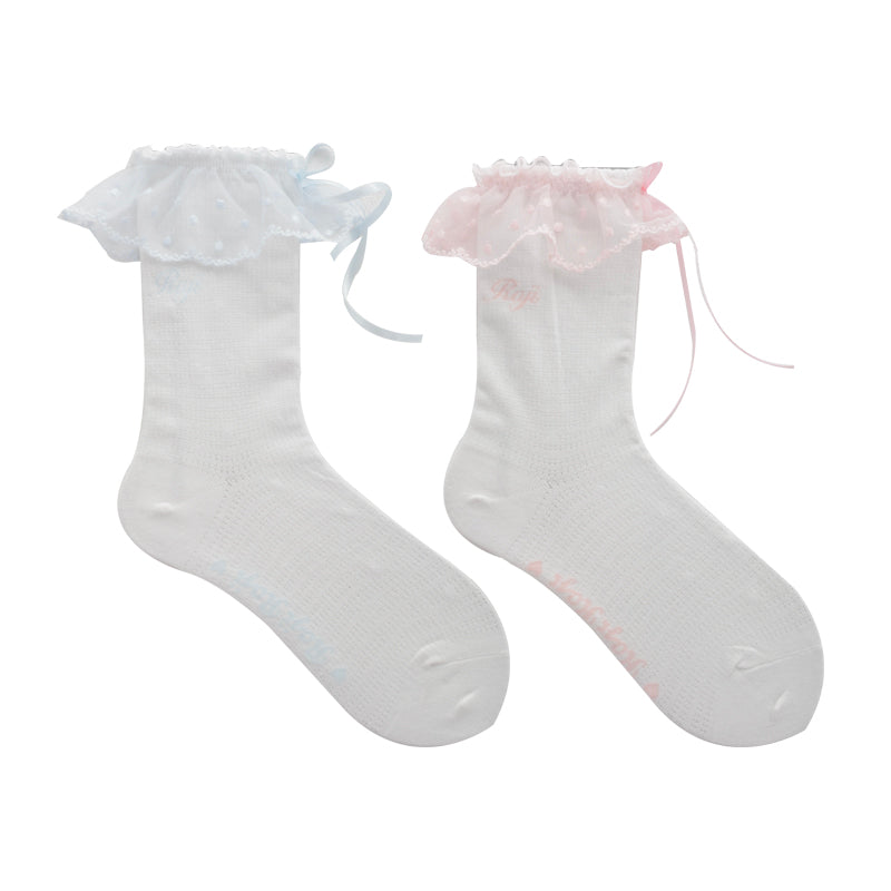 Polka Dot Mesh Socks