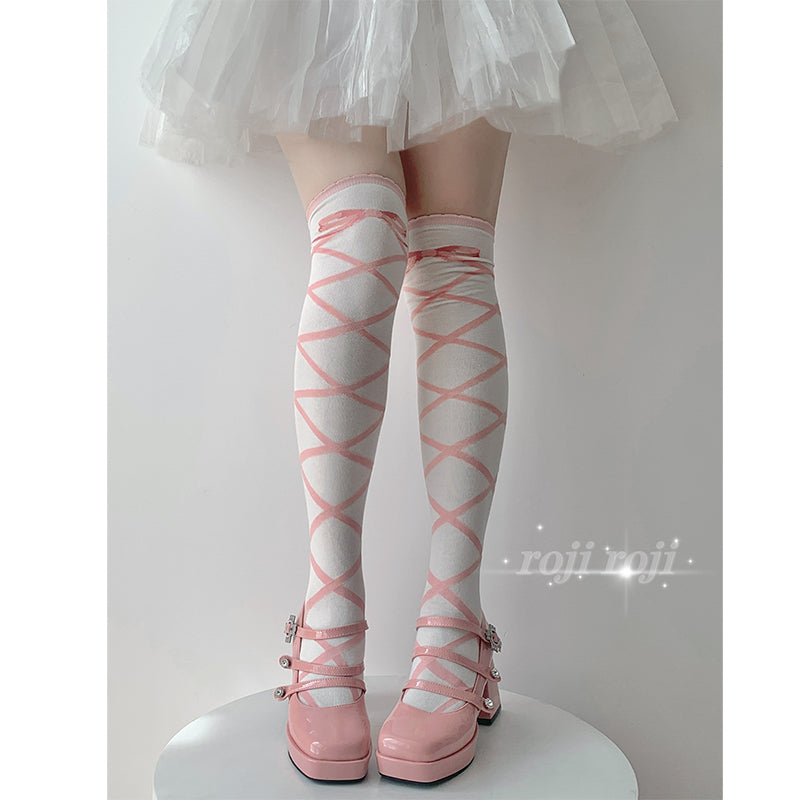 Interwoven Straps Socks