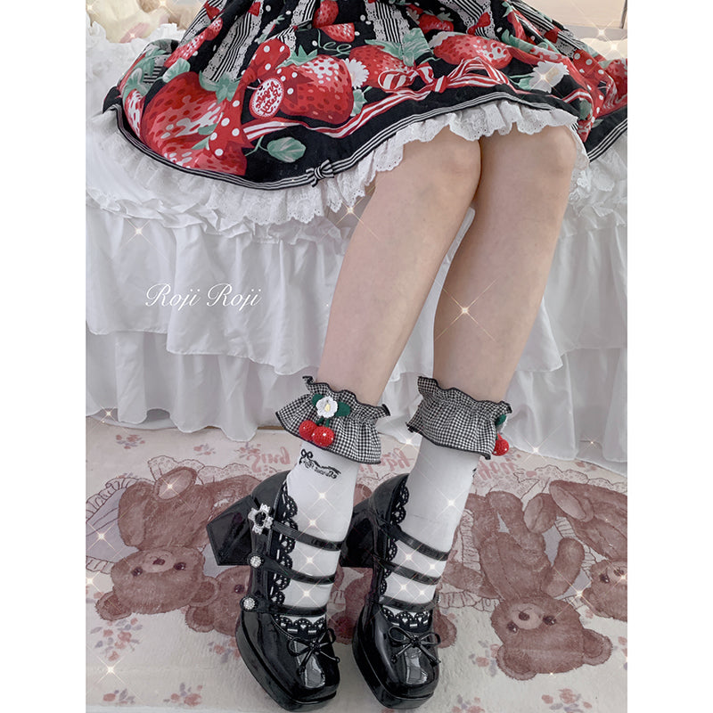Plaid Strawberry Socks
