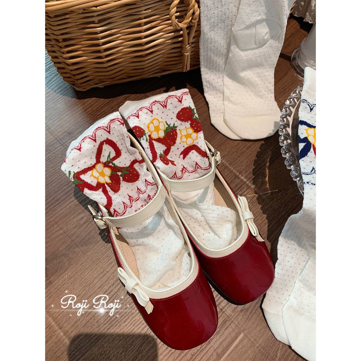 Strawberry Flower Socks