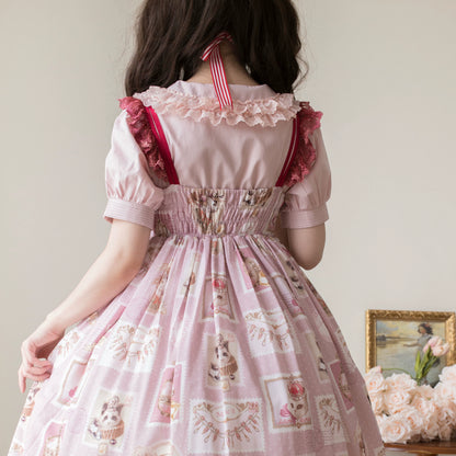 Half Sugar Milk Cake Short Sleeves Blouse