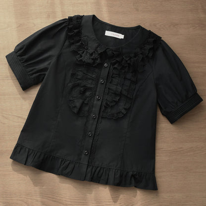 Half Sugar Milk Cake Short Sleeves Blouse