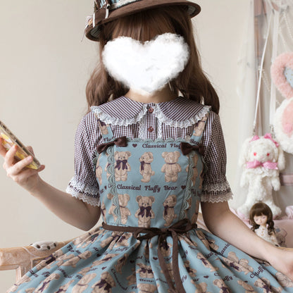 Cat Ears Plaid Blouse