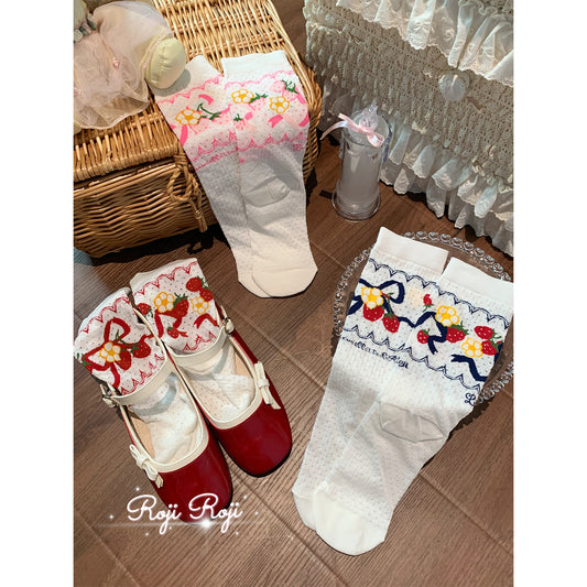 Strawberry Flower Socks