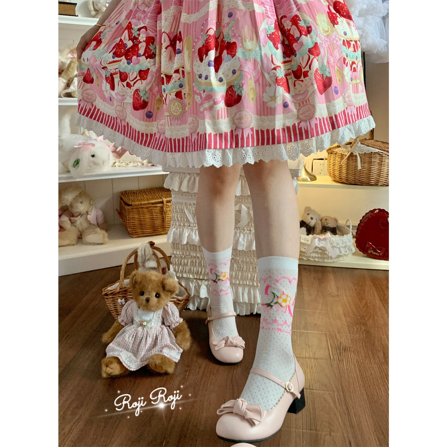 Strawberry Flower Socks