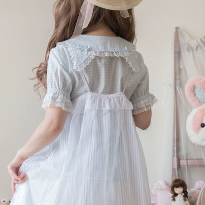 Cat Ears Plaid Blouse