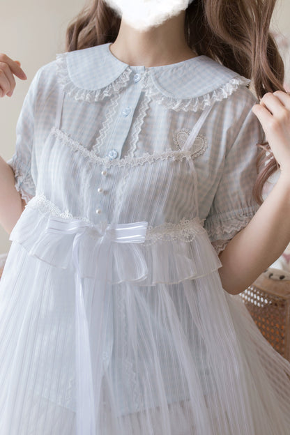Cat Ears Plaid Blouse