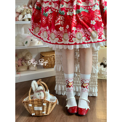 Strawberry Flower Socks