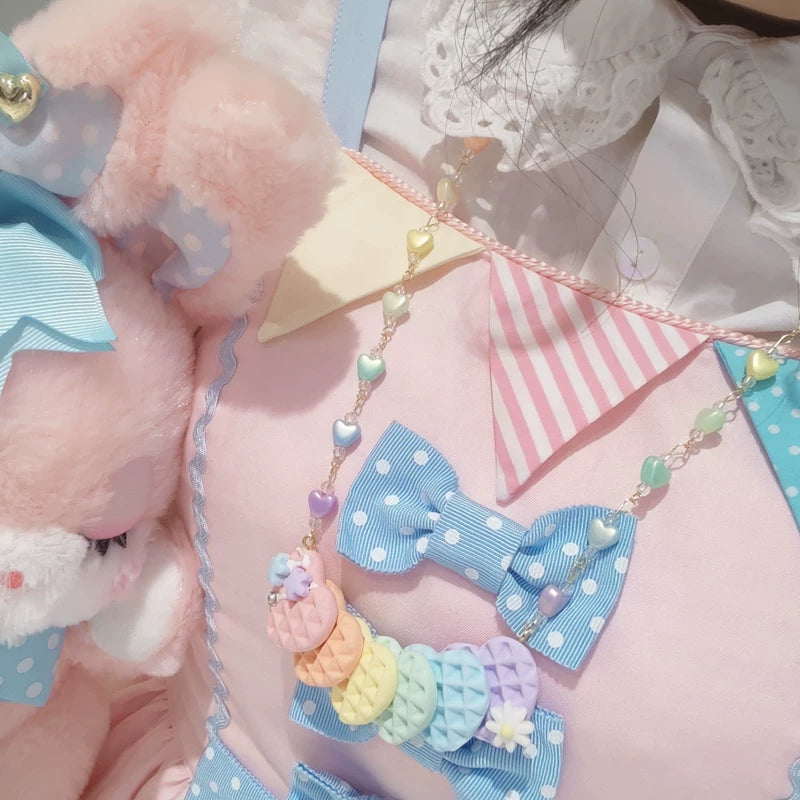 Rainbow Flower Waffles Necklace