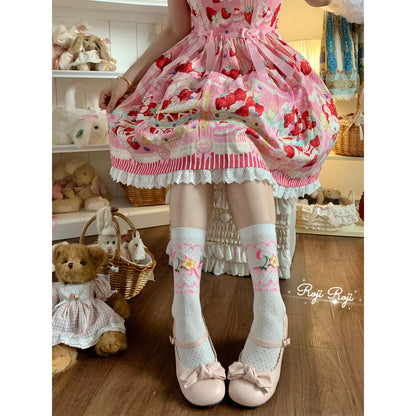 Strawberry Flower Socks