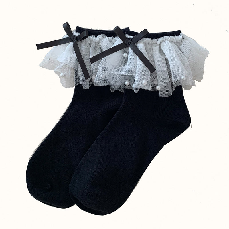 Pearl Flounce Socks