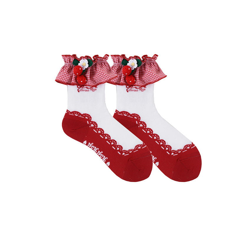 Plaid Strawberry Socks