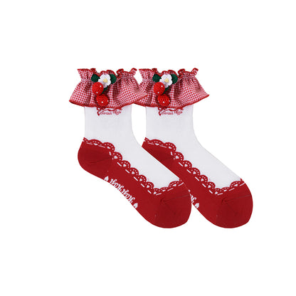 Plaid Strawberry Socks